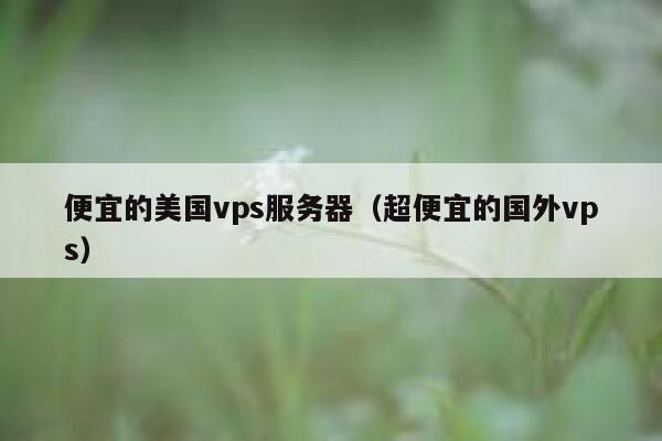 便宜的美国vps服务器（超便宜的国外vps）