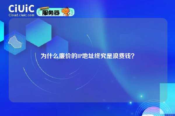 为什么廉价的IP地址终究是浪费钱？
