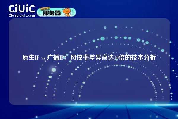 原生IP vs 广播IP：风控率差异高达10倍的技术分析