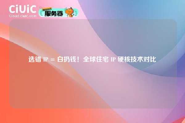 选错 IP = 白扔钱！全球住宅 IP 硬核技术对比