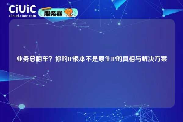 业务总翻车？你的IP根本不是原生IP的真相与解决方案