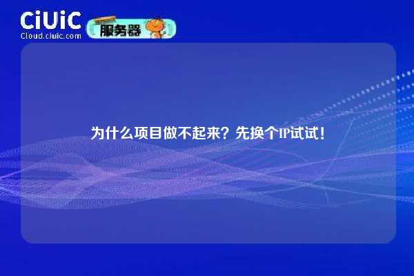 为什么项目做不起来？先换个IP试试！