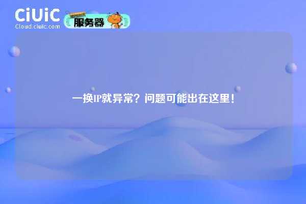一换IP就异常？问题可能出在这里！