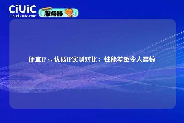 便宜IP vs 优质IP实测对比：性能差距令人震惊