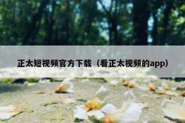 正太短视频官方下载（看正太视频的app）