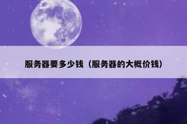 服务器要多少钱（服务器的大概价钱）