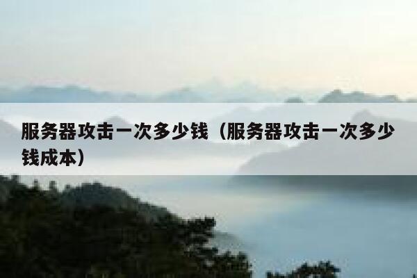 服务器攻击一次多少钱（服务器攻击一次多少钱成本）