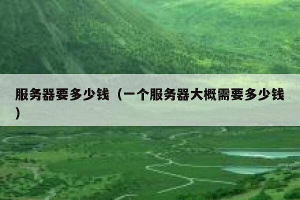 服务器要多少钱（一个服务器大概需要多少钱）