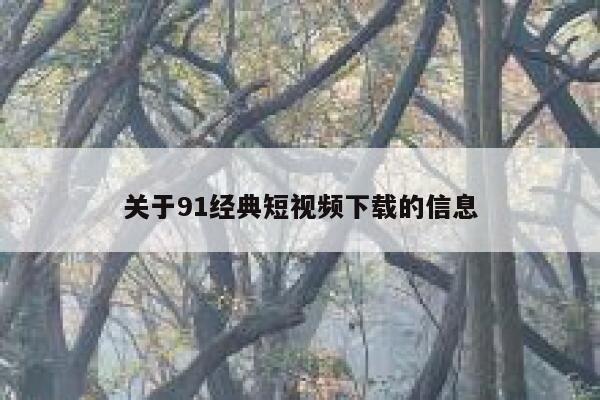 关于91经典短视频下载的信息