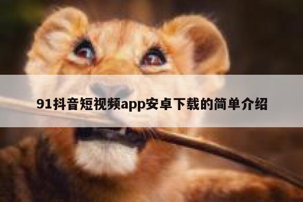 91抖音短视频app安卓下载的简单介绍