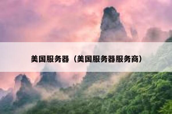 美国服务器（美国服务器服务商）