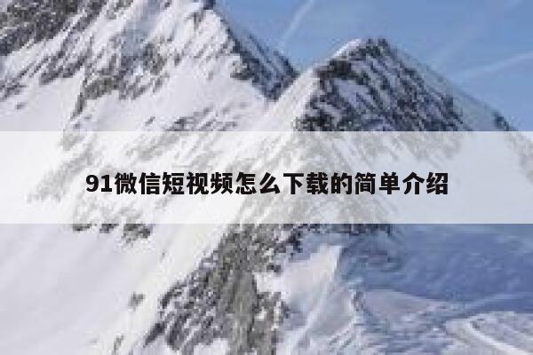 91微信短视频怎么下载的简单介绍
