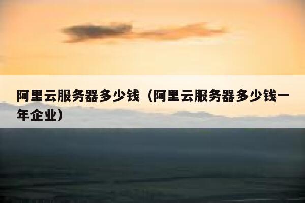 阿里云服务器多少钱（阿里云服务器多少钱一年企业）