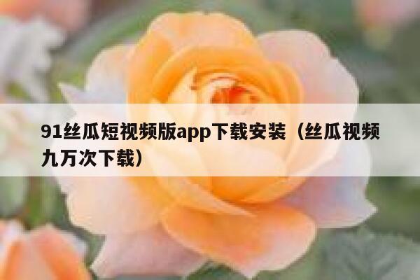 91丝瓜短视频版app下载安装（丝瓜视频九万次下载）