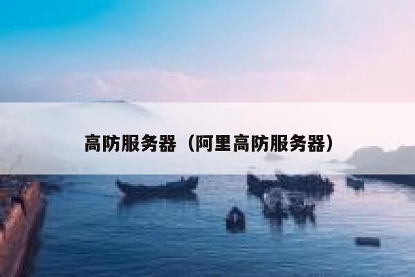 高防服务器（阿里高防服务器）
