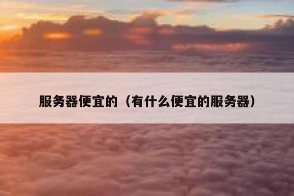 服务器便宜的（有什么便宜的服务器）