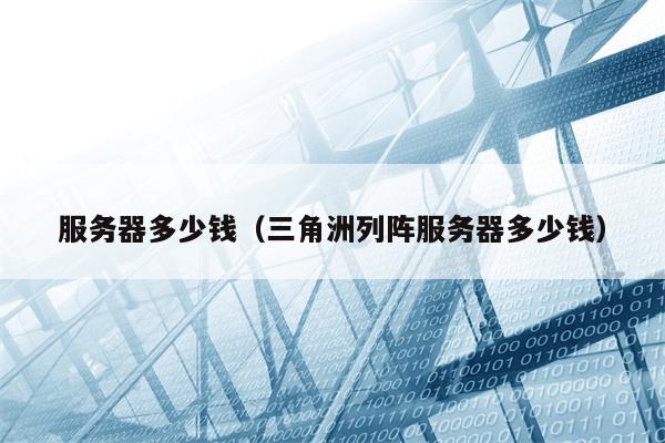 详细阅读:服务器多少钱(三角洲列阵服务器多少钱) 服务器多少钱(三角洲列阵服务器多少钱)